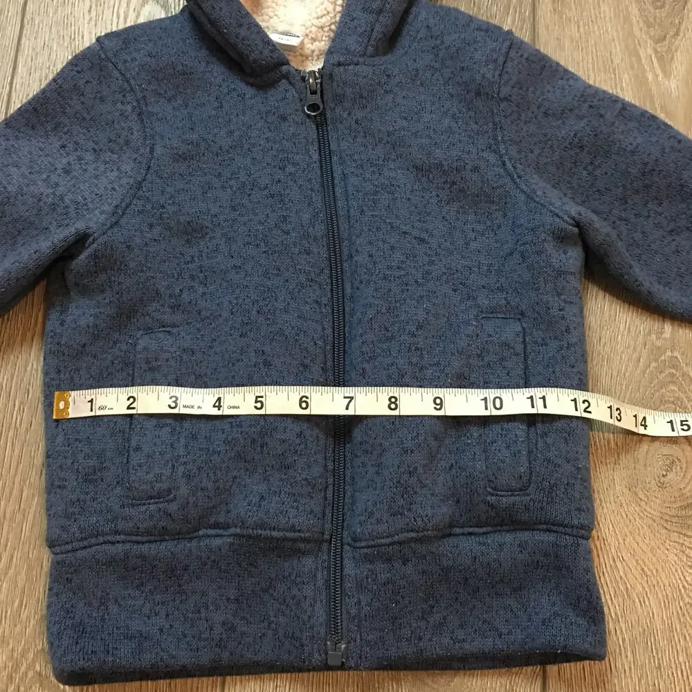 Old Navy Faux Fur Blue zip up hoodie size 5 XS Boy